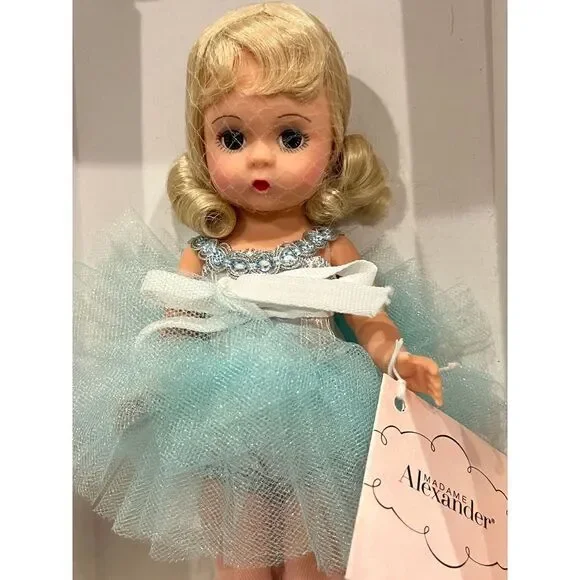 RARE‎ Madame Alexander Ballerina Doll Aqua Blue Tutu Dress w Silver Sequin Trim